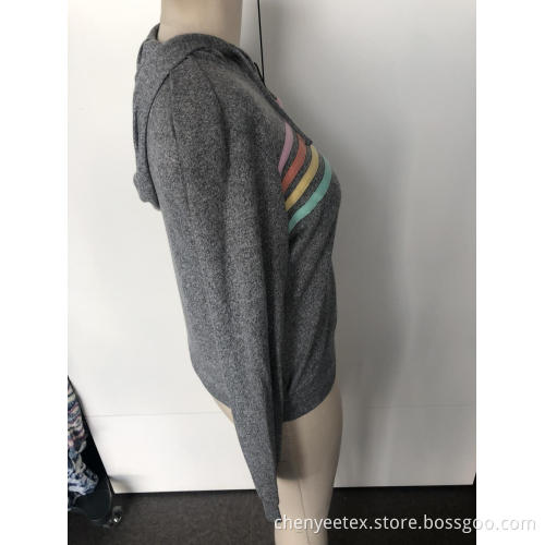 Casual hooded colored stripe hoodie